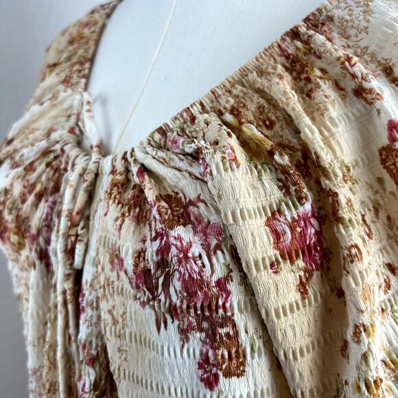 VTG Cottagecore Midi Dress Womens 16W Floral Sheer Stretch Boho Romantic Y2K - Picture 4 of 12